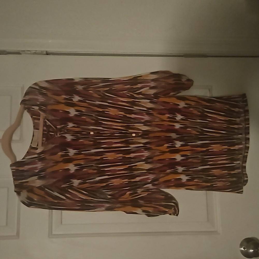 Micheal Kors  orange and pink midi dress sz small
